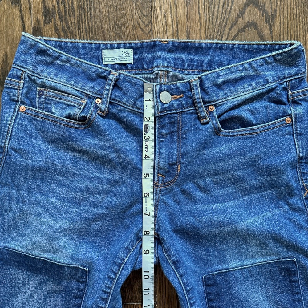 Gap‎ Always Skinny Jeans Size 28R Patchwork Distressed Denim Mid Rise Stretch - Picture 8 of 9